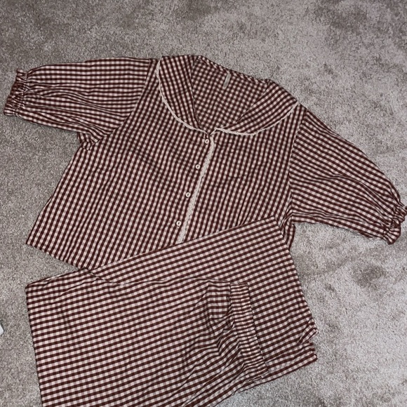Rylee + Cru Brick Gingham Pajamas - Picture 6 of 12